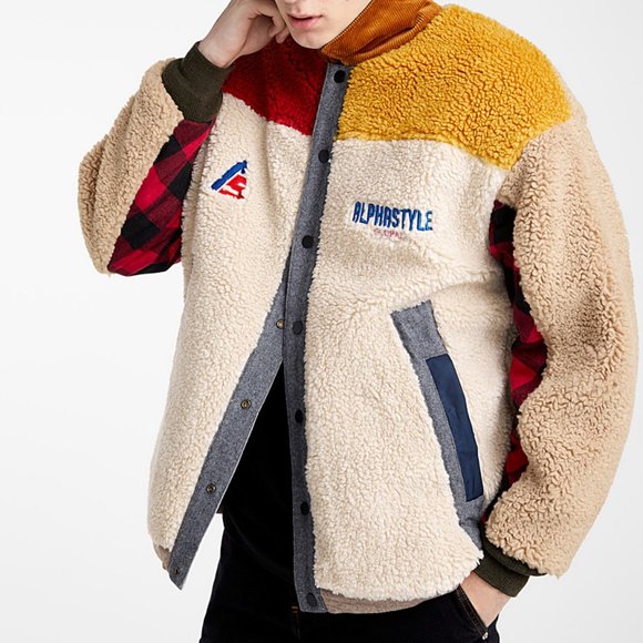 AlphaStyle Global Reversible Unisex Sherpa Coat - Picture 1 of 16